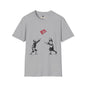 Revotees Banksy No More Games Vintage Kids Throwing No More Games Patch Graphic T-Shirt - alternate view 2