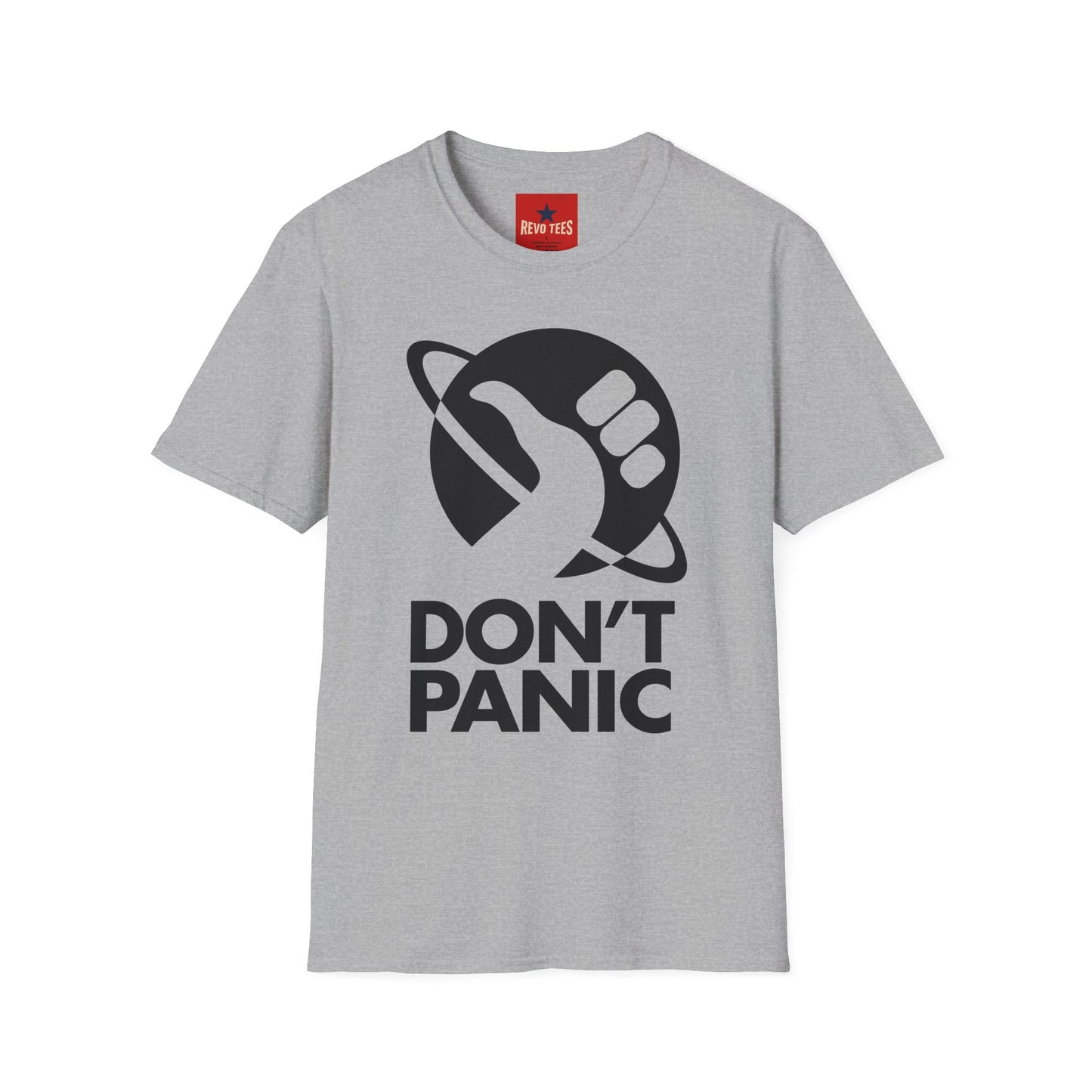 T-Shirt — "Don't Panic" Galactic Thumb Logo Tee