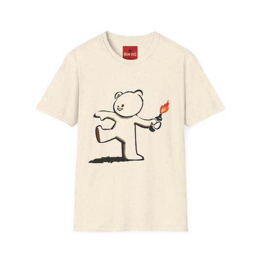 Banksy Teddy Graphic T-Shirt — Cute Mischief Cartoon Tee