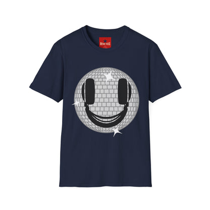 Smiling Disco Ball T-Shirt — Retro Dance Party Graphic Tee