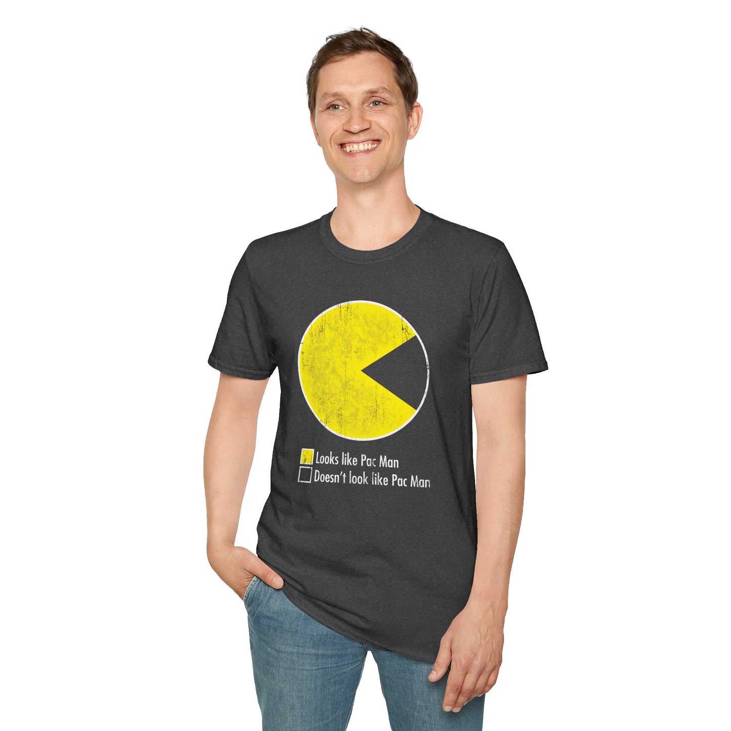 Pac-Man Vintage Tee — "Looks Like Pac-Man / Doesn’t Look Like Pac-Man" Graphic T-Shirt