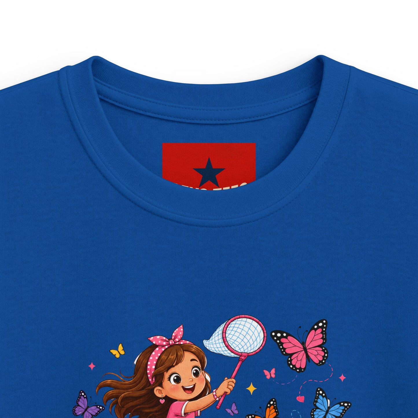 Kids Tee — "Little Butterfly Chaser" Cute Girl Butterfly Catcher Shirt