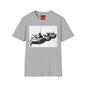 Banksy Tank Lineup Graphic T-Shirt — Stencil Military Tanks Design