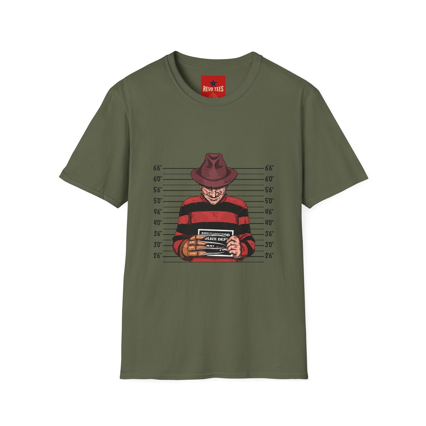 Freddy Krueger Mugshot Tee - Horror Movie Villain Graphic T-Shirt