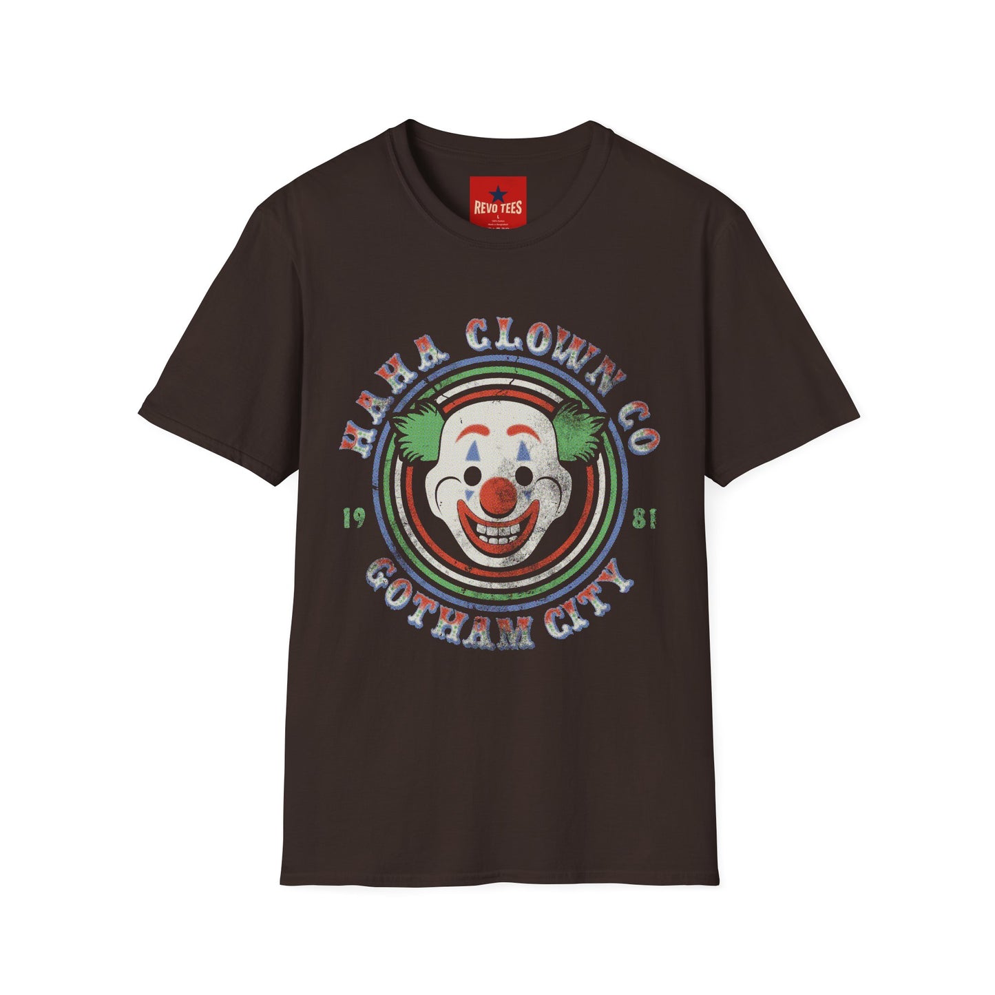 Retro 'Ha Ha Clown Co.' Graphic T‑Shirt — Vintage Clown Face Tee
