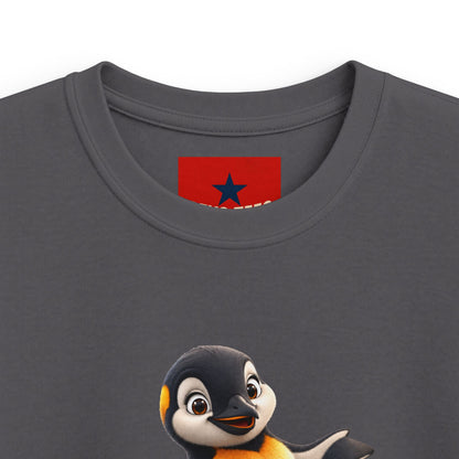Kids Penguin Graphic Tee — Cute Dancing Penguin Shirt front and back design