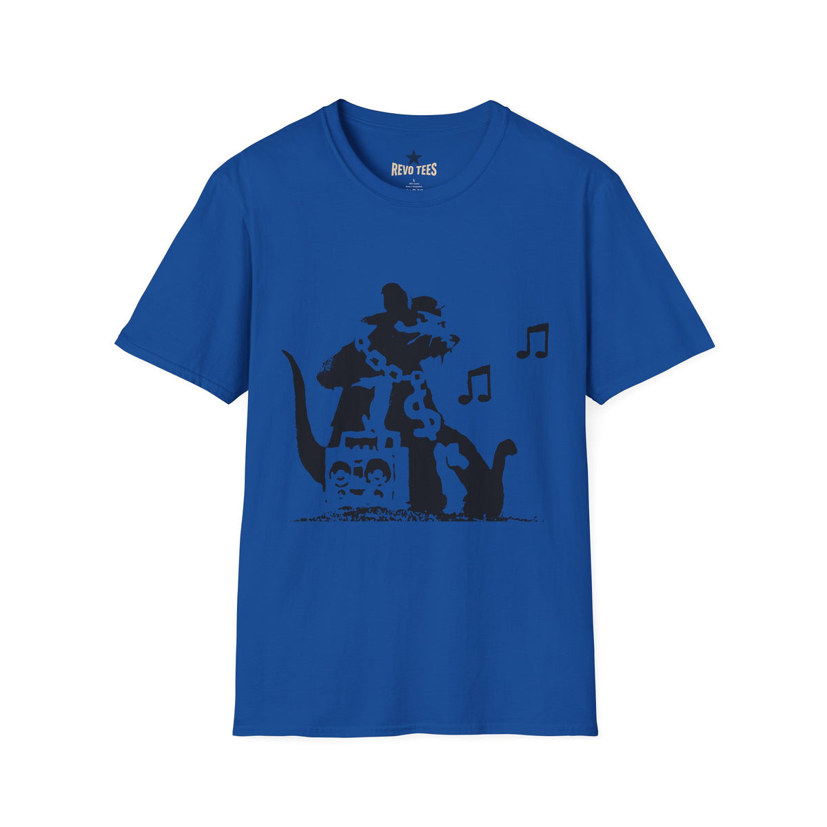 Revotees Music Cat Black Silhouette Singing Rat Graphic T-Shirt - alternate view 7