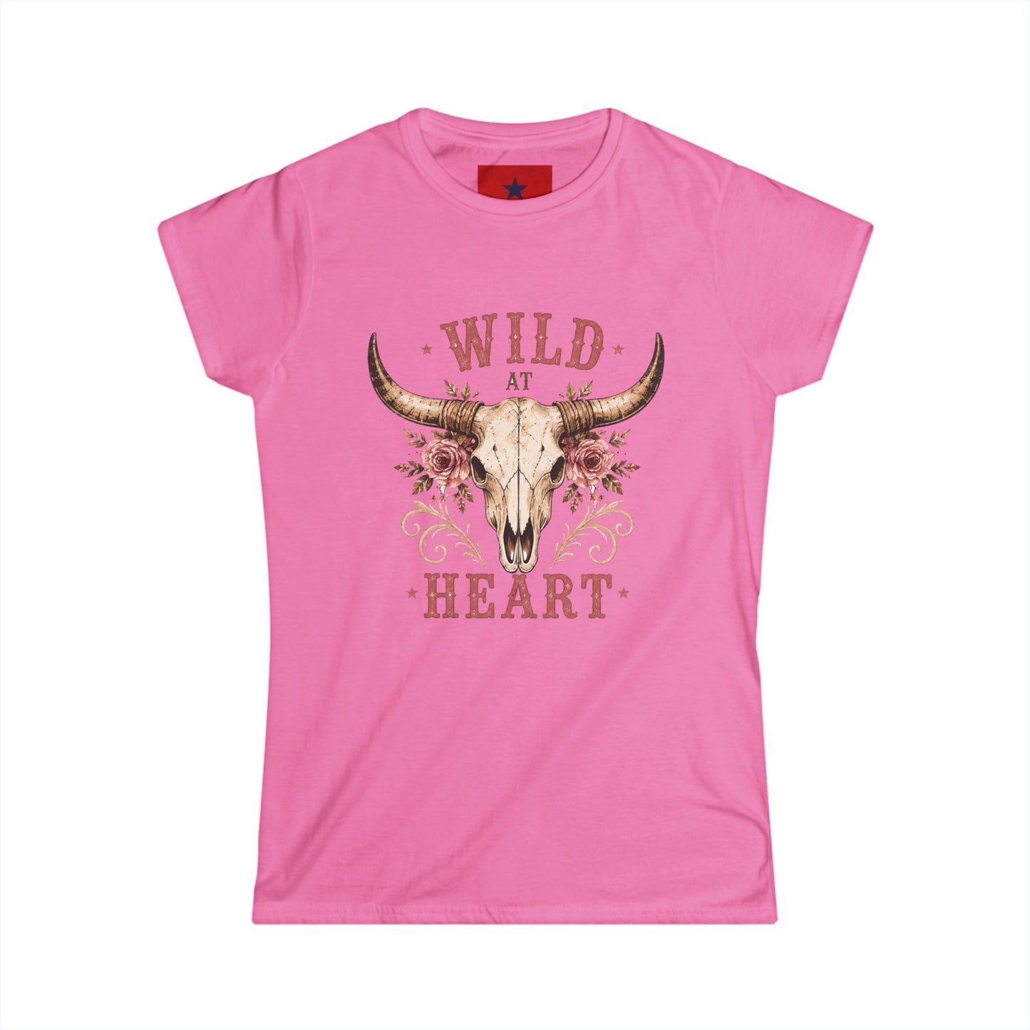 Wild at Heart Tee — Floral Longhorn Skull Women's T-Shirt
