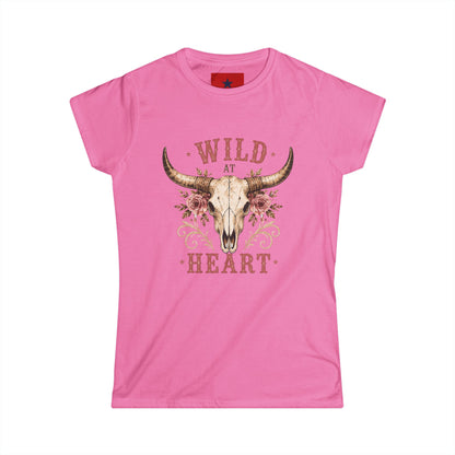 Wild at Heart Tee — Floral Longhorn Skull Women's T-Shirt