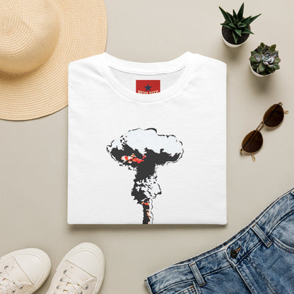 T-Shirt — 'Barely' Mushroom Cloud Graphic Tee (Edgy Protest / Anti-War Streetwear)