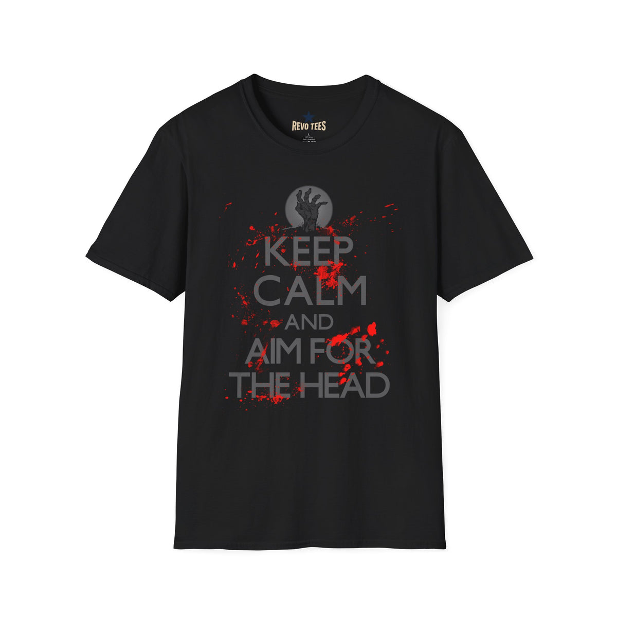 Revotees Keep Calm and Aim for the Head Horror Zombie Graphic T-Shirt - alternate view 8