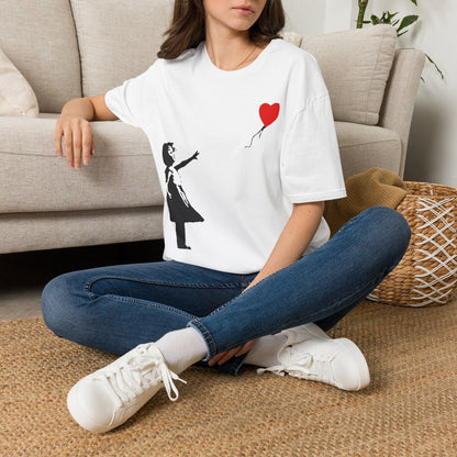 Banksy Balloon Girl T‑Shirt — Heart Balloon Street Art Graphic Tee