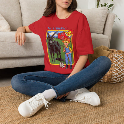 Fun at the Farm T-Shirt — Vintage Barn & Goat Graphic Tee
