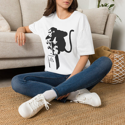 Banksy-Style Monkey On Bomb T-Shirt — Street Art Graphic Tee
