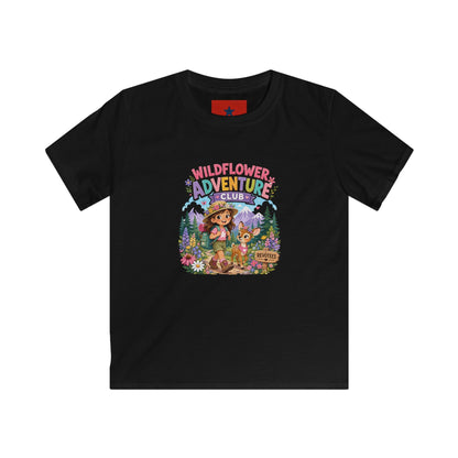 Kids Tee — "Wildflower Adventure Club" Cute Forest Animals Graphic