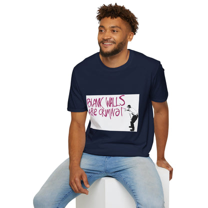 T-Shirt — “Blank Walls Are Criminal” Street Art Graphic Tee