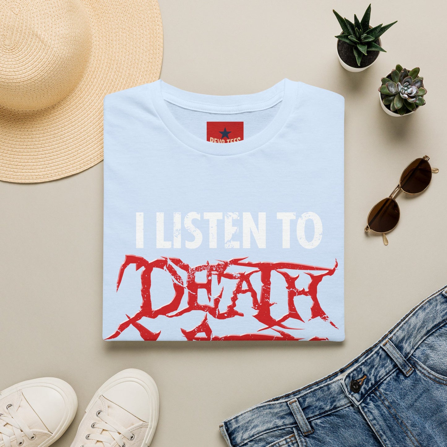 I Listen to Death Metal T-Shirt — Funny Goth / Metal Music Tee