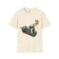 Revotees Banksy Pin Up Cowgirl Retro Pinup Girl Riding Soda Can Vintage T-Shirt - alternate view 5