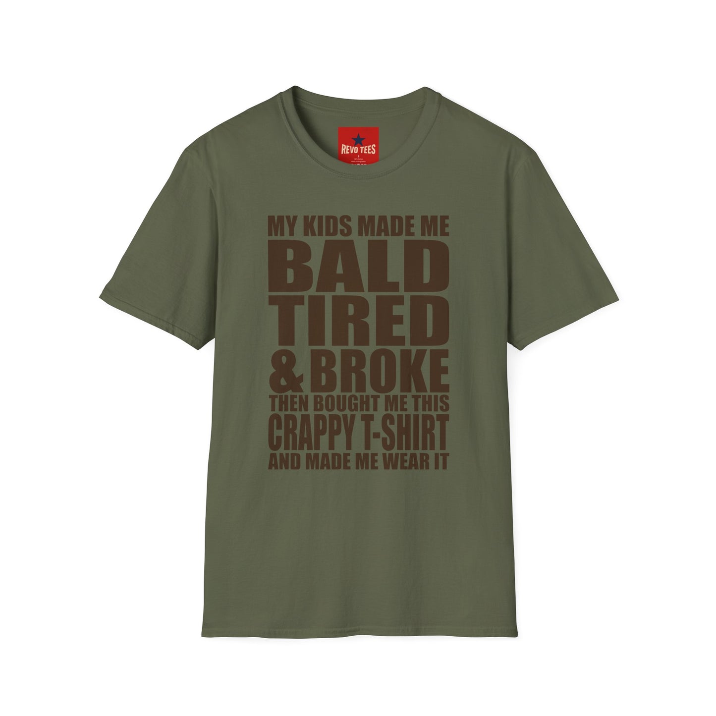 Bald, Tired & Broke T-Shirt — Funny Mom/Dad Parenting Tee