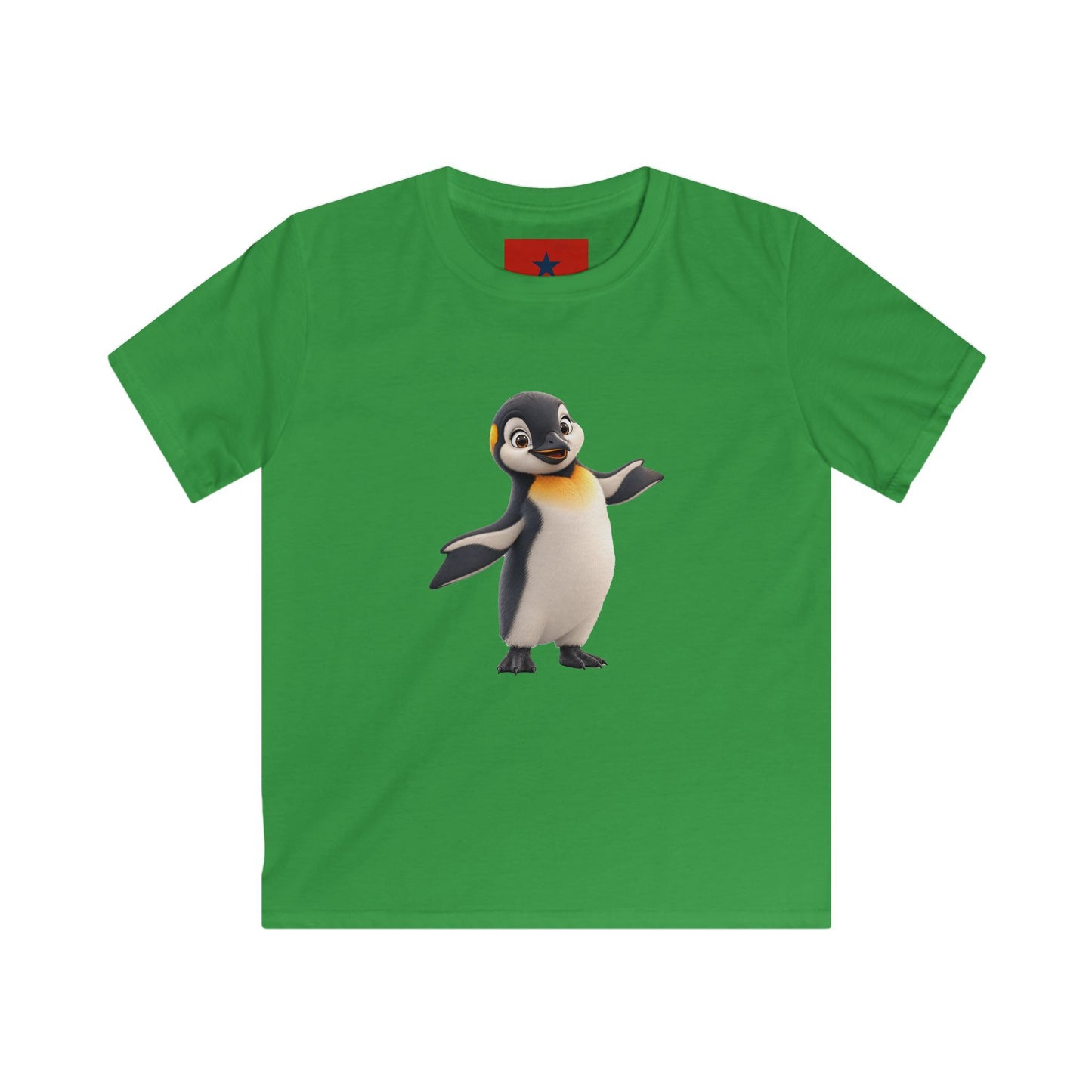 Kids Penguin Graphic Tee — Cute Dancing Penguin Shirt front and back design