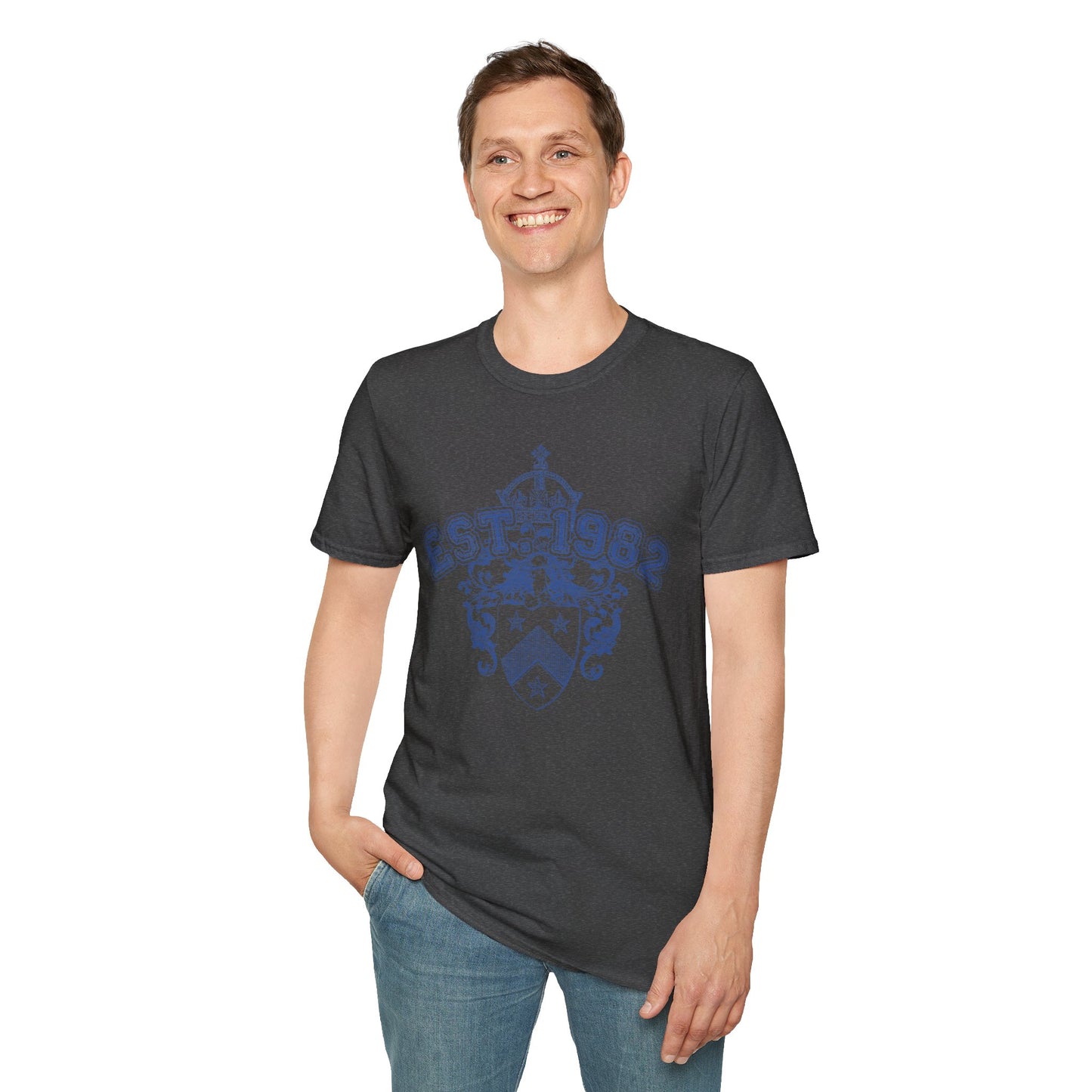 EST. 1982 Crest T‑Shirt — Vintage Heraldic Graphic Tee