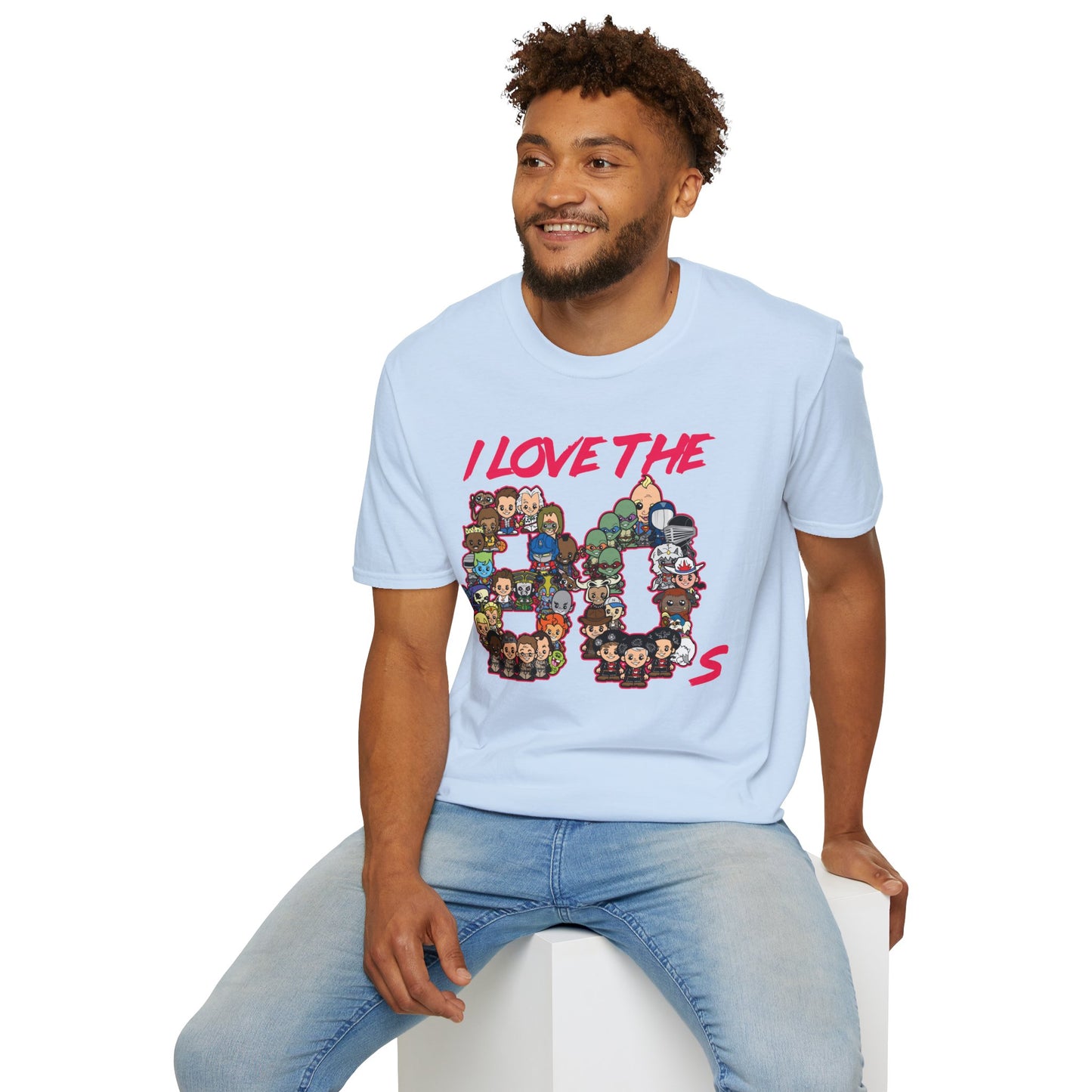 T-Shirt — "I Love the 80s" Retro Pop Culture Character Tee