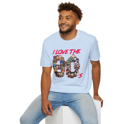 T-Shirt — "I Love the 80s" Retro Pop Culture Character Tee