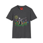 T-Shirt — Banksy Style Soldier with Childlike Doodle Flowers