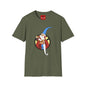 Wizard Illustration T-Shirt — Vintage Blue-Hat Wizard Graphic Tee