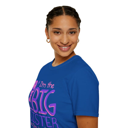 Big Sister T-Shirt — "I'm the Big Sister" Cute Pink & Purple Kids/Family Tee