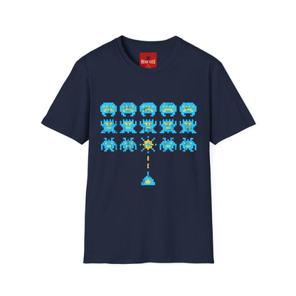 Retro Pixel Space Invaders T-Shirt — Vintage Arcade Gaming Tee