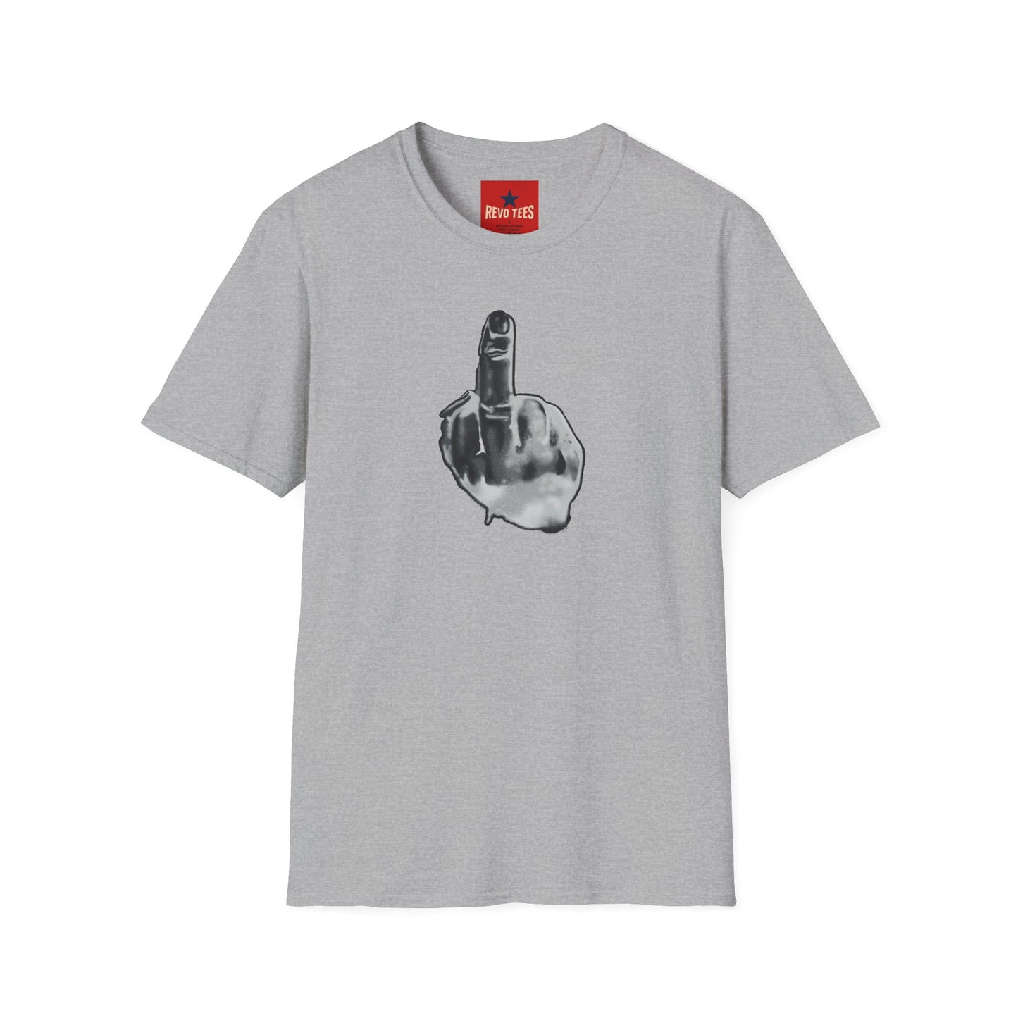 Graphic T-Shirt — Grayscale Middle Finger Design