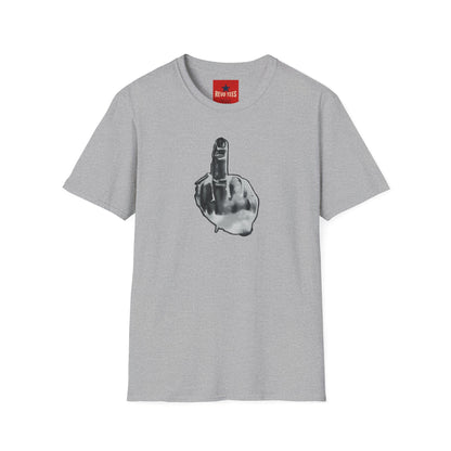 Graphic T-Shirt — Grayscale Middle Finger Design