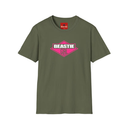 Beastie Girl T-Shirt — Retro Pink Logo Tee for Women