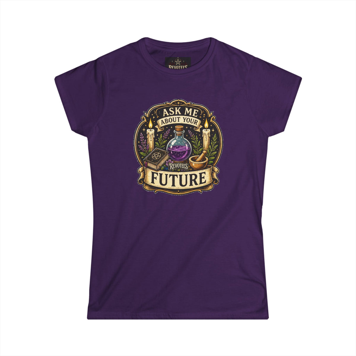 Revotees Fortune Teller Ask Me About Your Future Mystic Crystal Ball Womens T-Shirt - alternate view 14