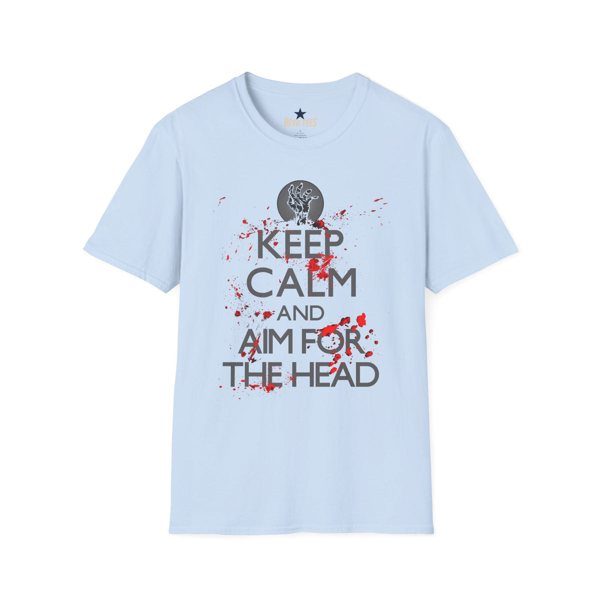 Revotees Keep Calm and Aim for the Head Horror Zombie Graphic T-Shirt - alternate view 9