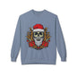 Skull Santa — Edgy Christmas Skull with Santa Hat and Gifts Crewneck Sweatshirt
