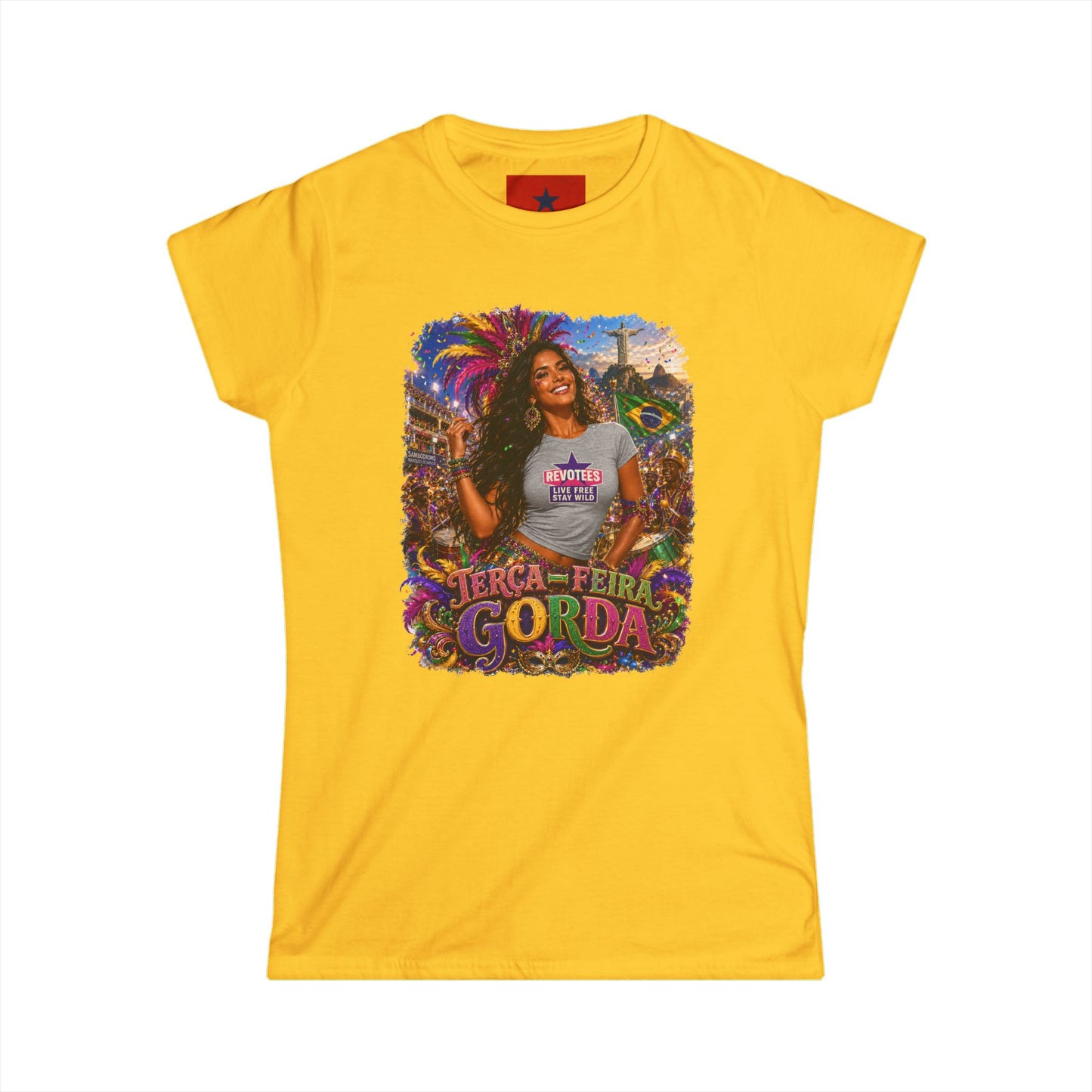 Rio Carnival Festival Tee — Women's White Crewneck