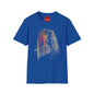 Horror Split-Face Skull T-Shirt — Creepy Half-Mask Skeleton Graphic Tee