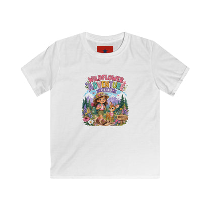 Kids Tee — "Wildflower Adventure Club" Cute Forest Animals Graphic