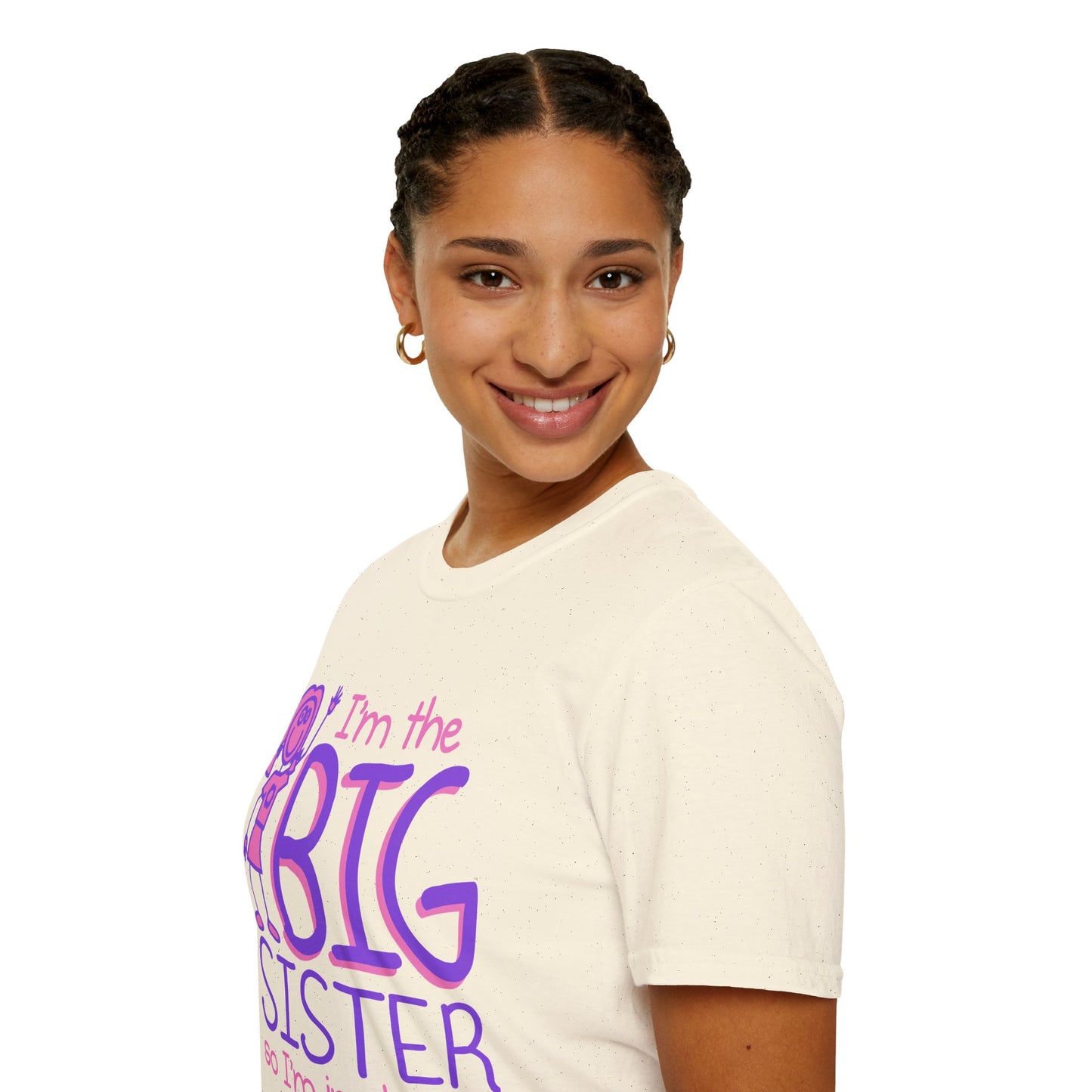 Big Sister T-Shirt — "I'm the Big Sister" Cute Pink & Purple Kids/Family Tee