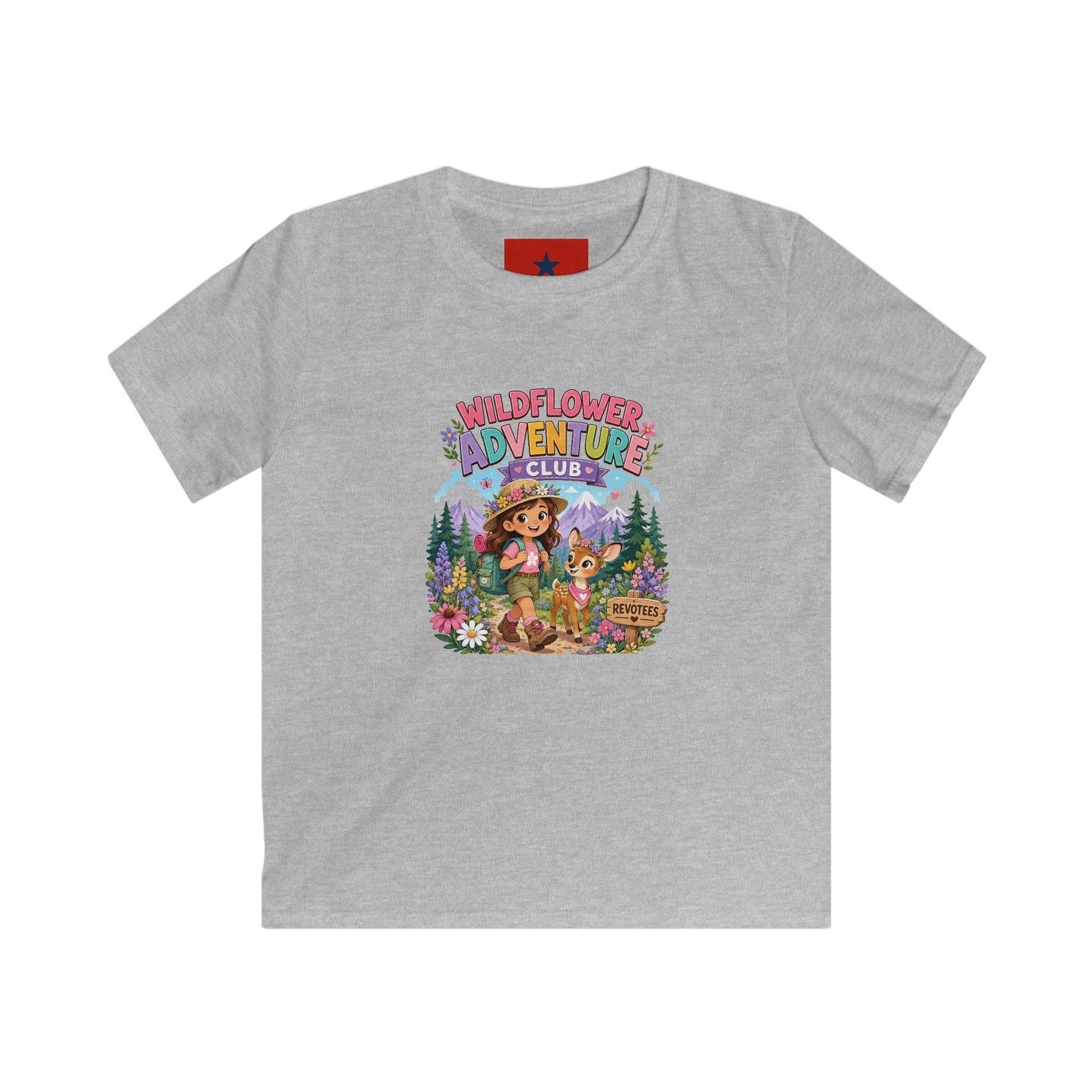 Kids Tee — "Wildflower Adventure Club" Cute Forest Animals Graphic