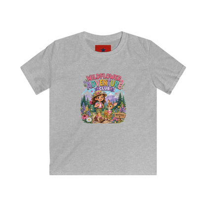 Kids Tee — "Wildflower Adventure Club" Cute Forest Animals Graphic