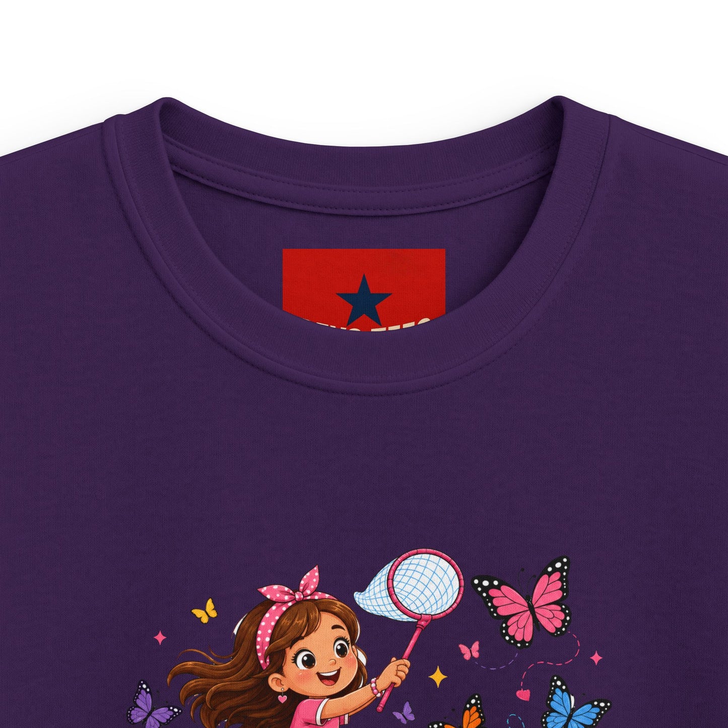 Kids Tee — "Little Butterfly Chaser" Cute Girl Butterfly Catcher Shirt