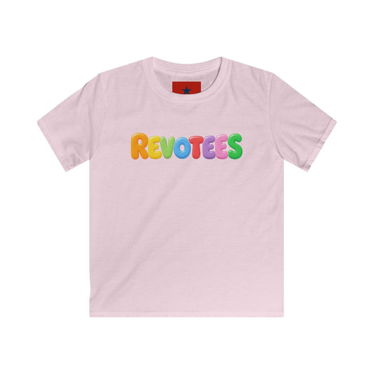 Kids Tee — Colorful 'REVOTEES' Bubble Letter Shirt for Children
