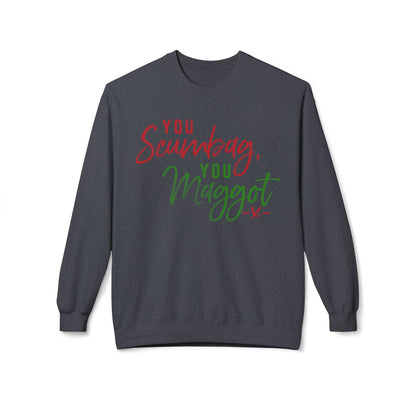"You Scumbag, You Maggot" Festive Fairy Tale of New York Script Crewneck Sweatshirt