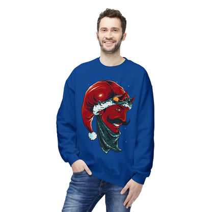 Devil Santa — Vintage Holiday Demon Graphic Crewneck Sweatshirt