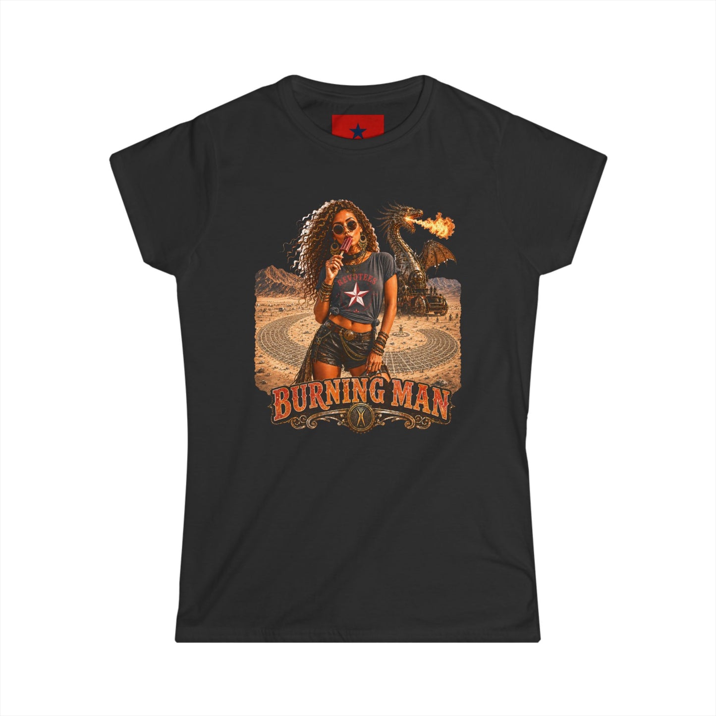 Burning Man Women's Softstyle Tee — Minimal White Festival Tee
