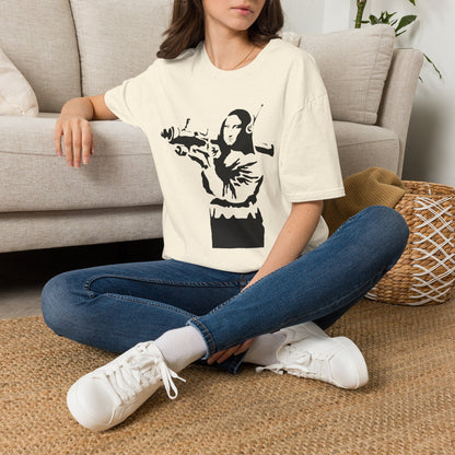 Banksy - Mona Lisa Spray Paint T-Shirt — Street Art Parody Tee