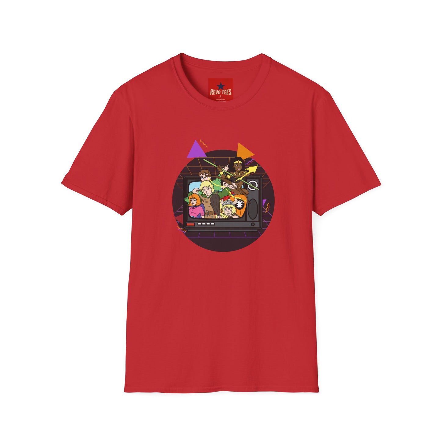Retro Arcade Crew T‑Shirt — Colorful Gamer Character Graphic
